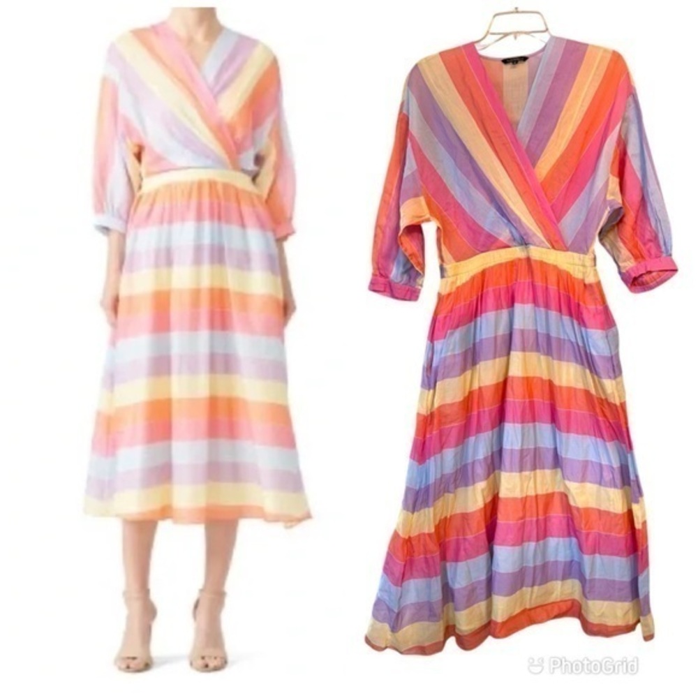 Tara Jarmon Stripey Midi Dress size 8. (38 FR )